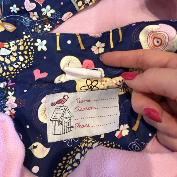 L'Amour de Garde Girls Jacket Size 11 12 Animals Blue Fleece Lined Zipper Casual - Picture 5 of 16